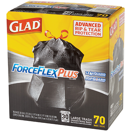 Glad<span class='rtm'>®</span> ForceFlex<span class='rtm'>®</span> Trash Bags - 30 Gallon, Black